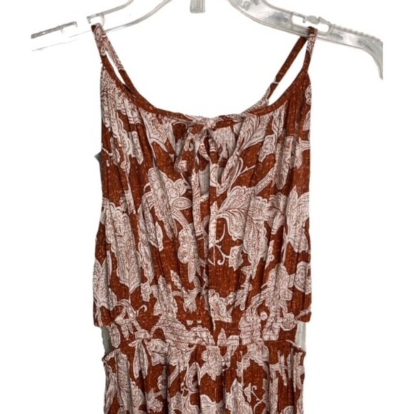 Jamie and Layla Maxi Dress Womens size Small Petite Rust/Cream Floral Sundress - Picture 3 of 6